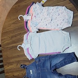 Oshkosh overalls, 9 Carter's Baby girl onesies
